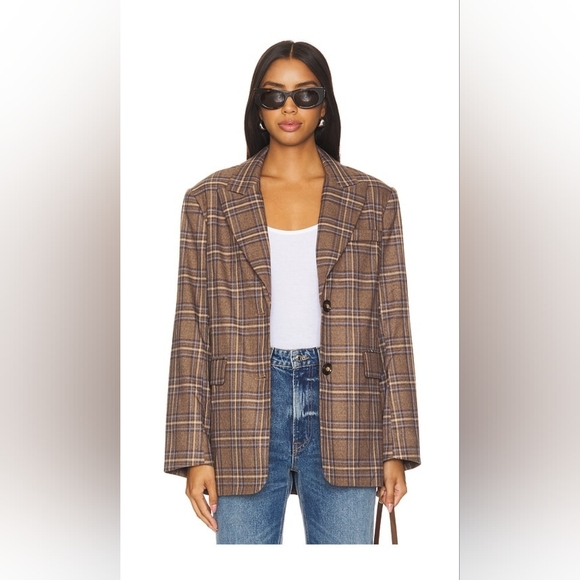 Lovers + Friends Jackets & Blazers - NWT Lovers And Friens Leah Blazer in Brown Plaid Multi Small